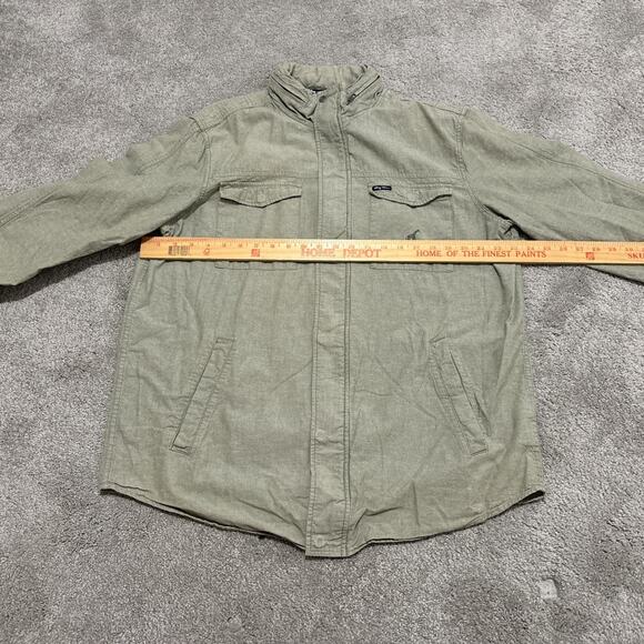 LRG Lifted Research Group Woven Jacket Mens 2XL Hooded Zip Up Snap Green - Picture 3 of 7